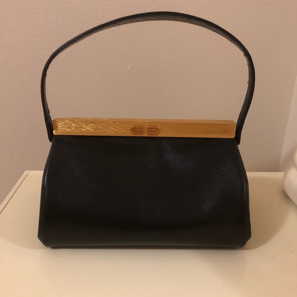 Koret Vintage Goatskin Leather Small Black Bag - Picture 2 of 12